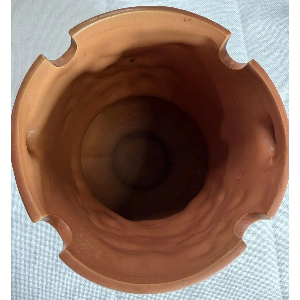 Roseville Pottery Clematis Brown Floral Double Handled Vase 985-8 VTG Art‎ Deco